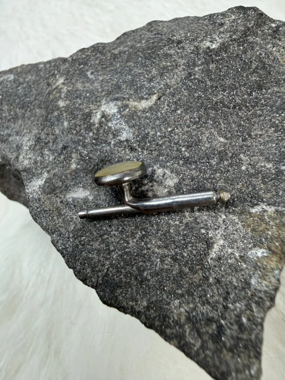 Single Mother of Pearl MOP Silver Tone Shirt Button Stud